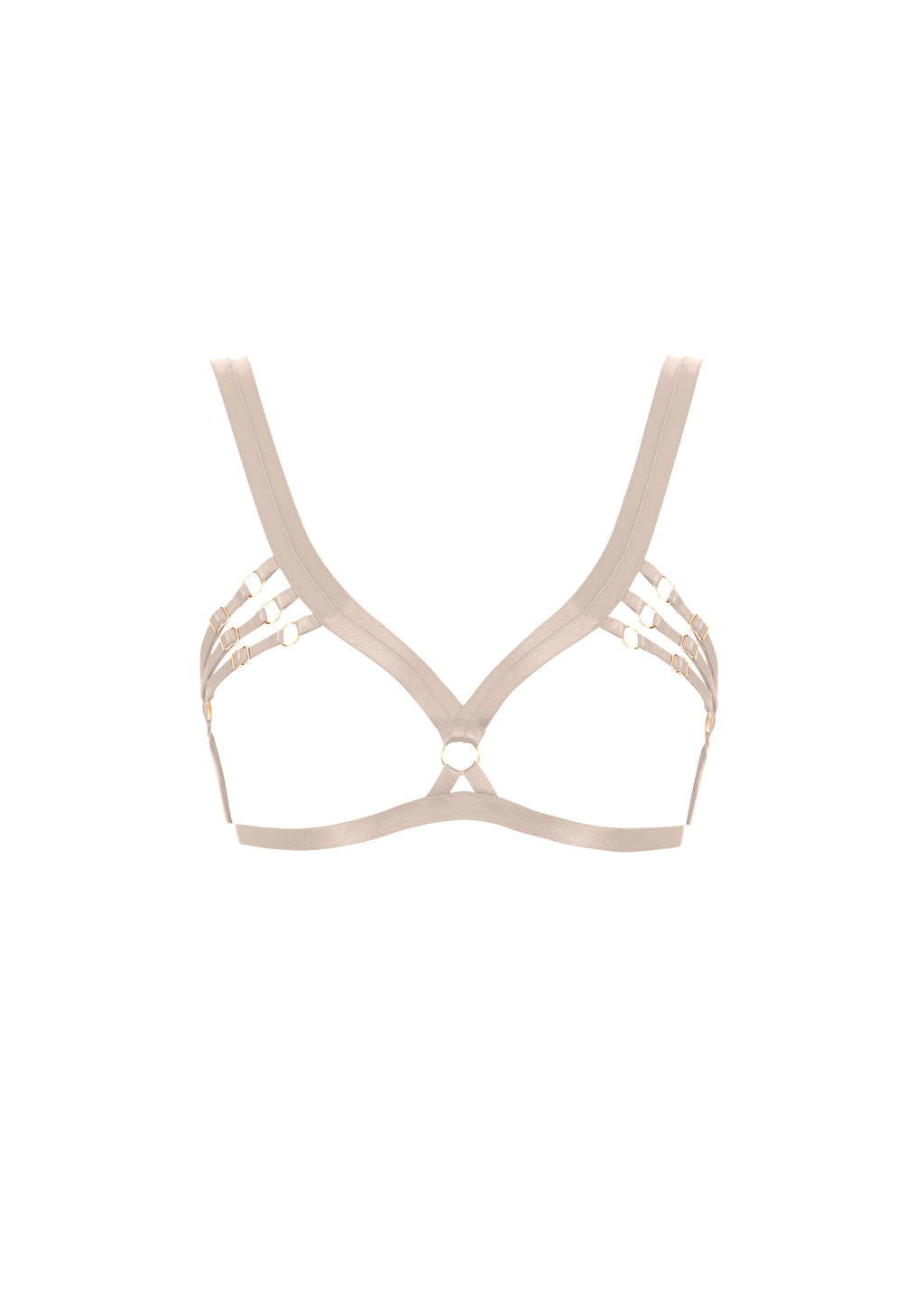 Bordelle Signature Wireless Satin Caramel Ouvert Bondage Belle Frame Bra - House Of Huntington