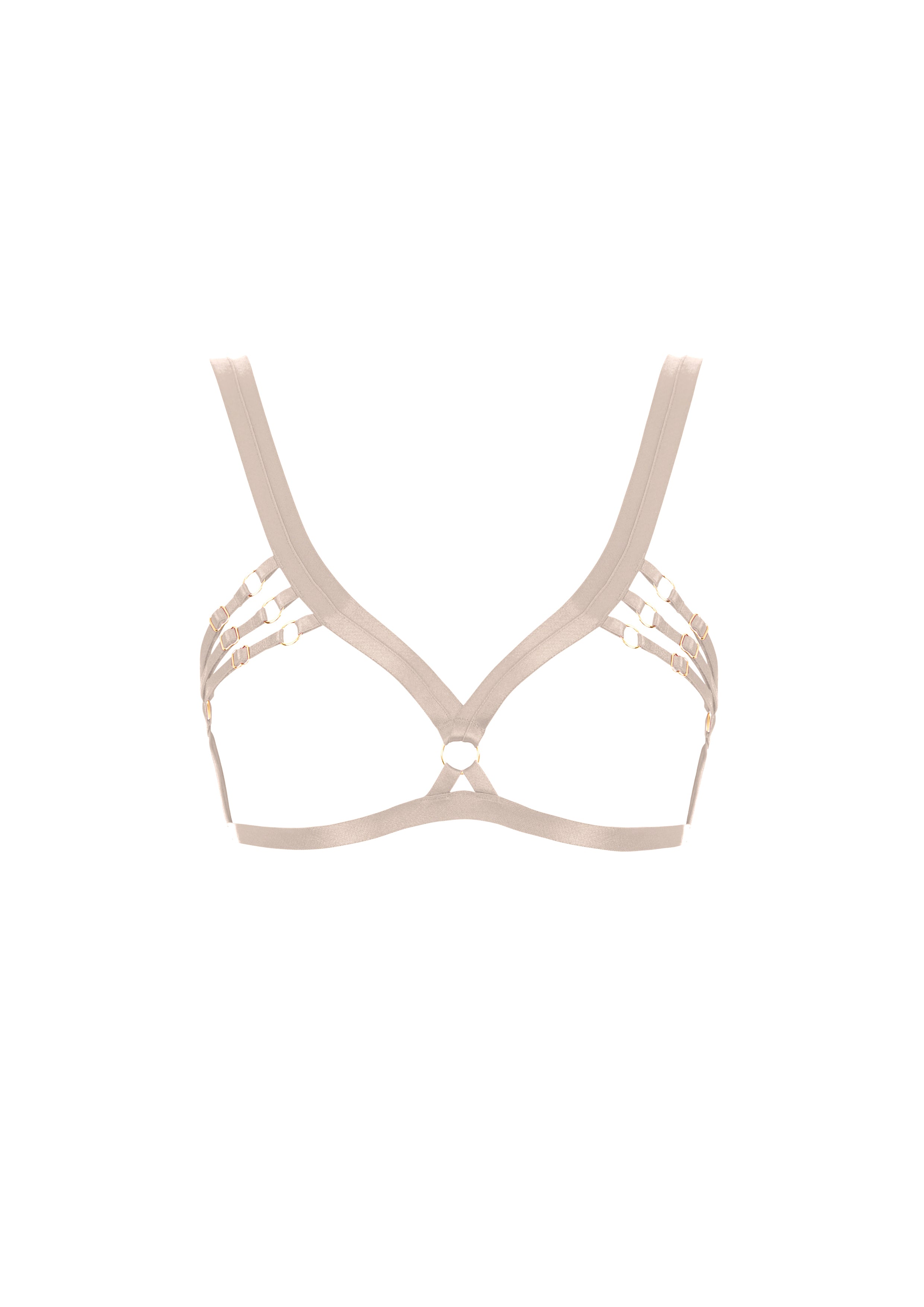 Bordelle Signature Wireless Satin Caramel Ouvert Bondage Belle Frame Bra - House Of Huntington