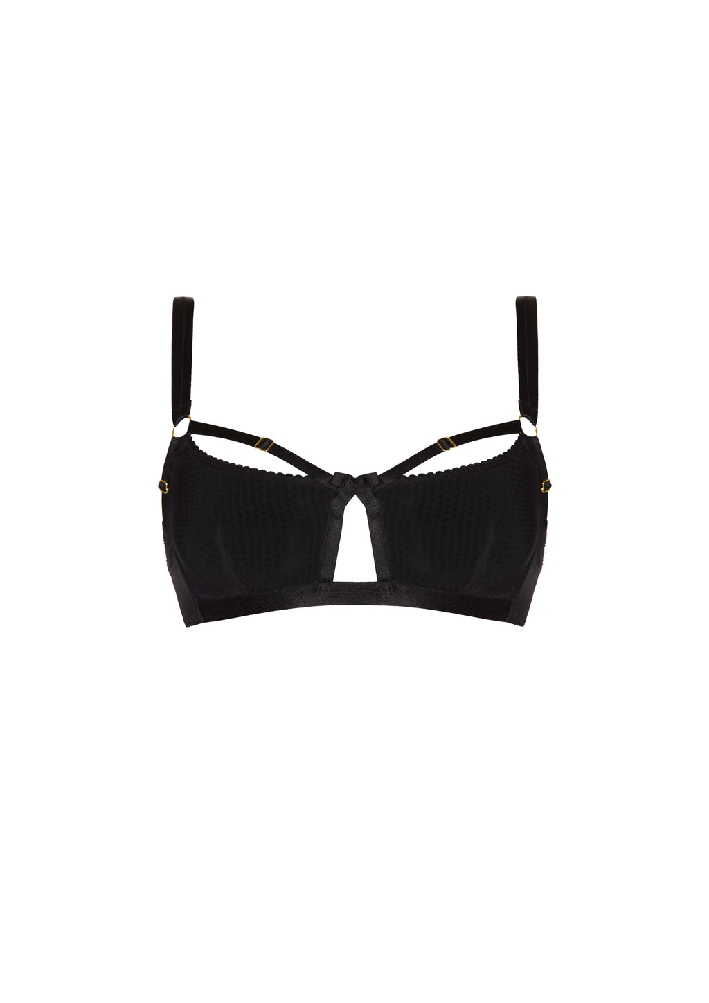 Bordelle Signature Wireless Soft Mesh Black Bondage Belle Bra - House Of Huntington