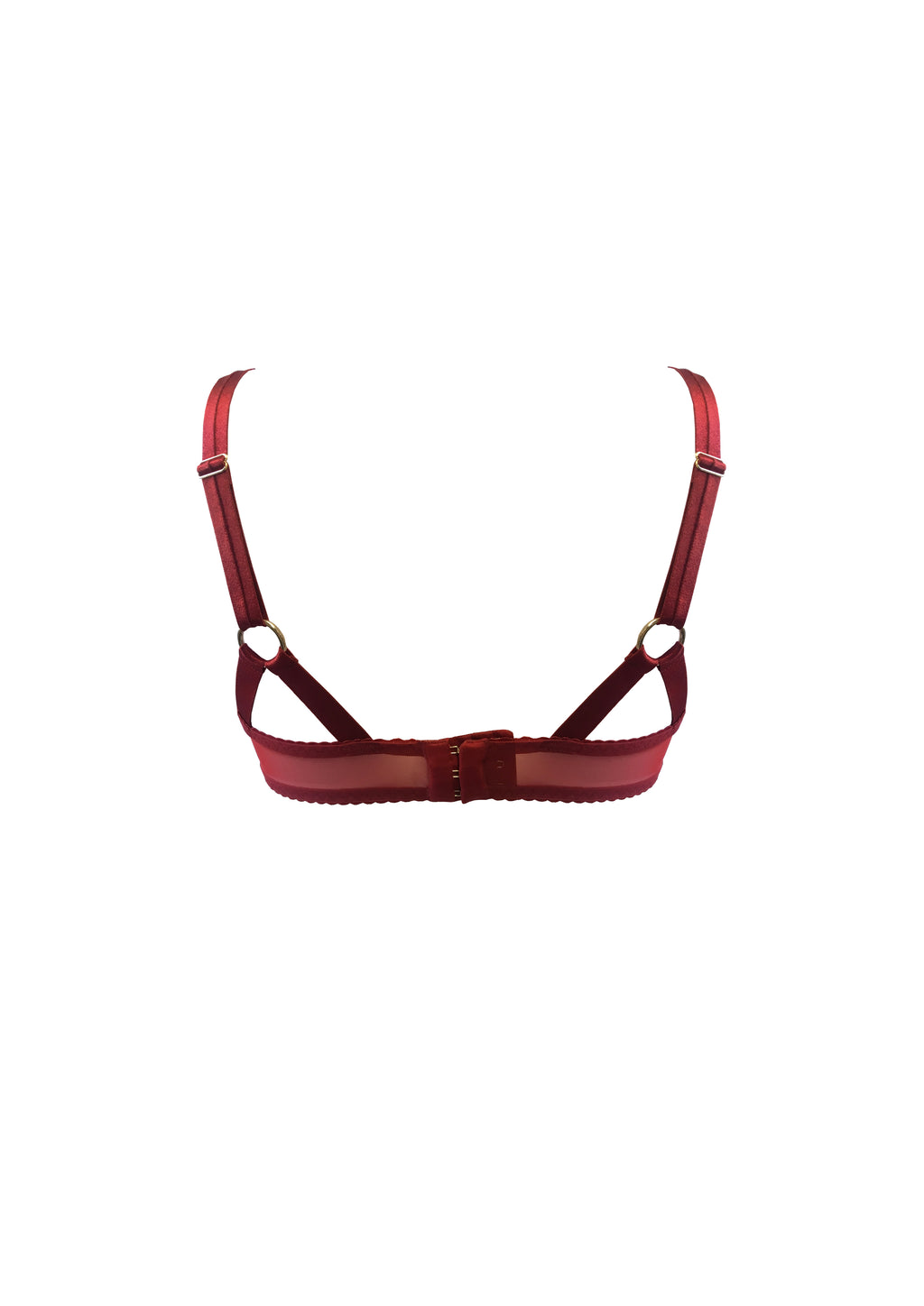 Bordelle Signature Wireless Soft Mesh Red Bondage Belle Bra - House Of Huntington