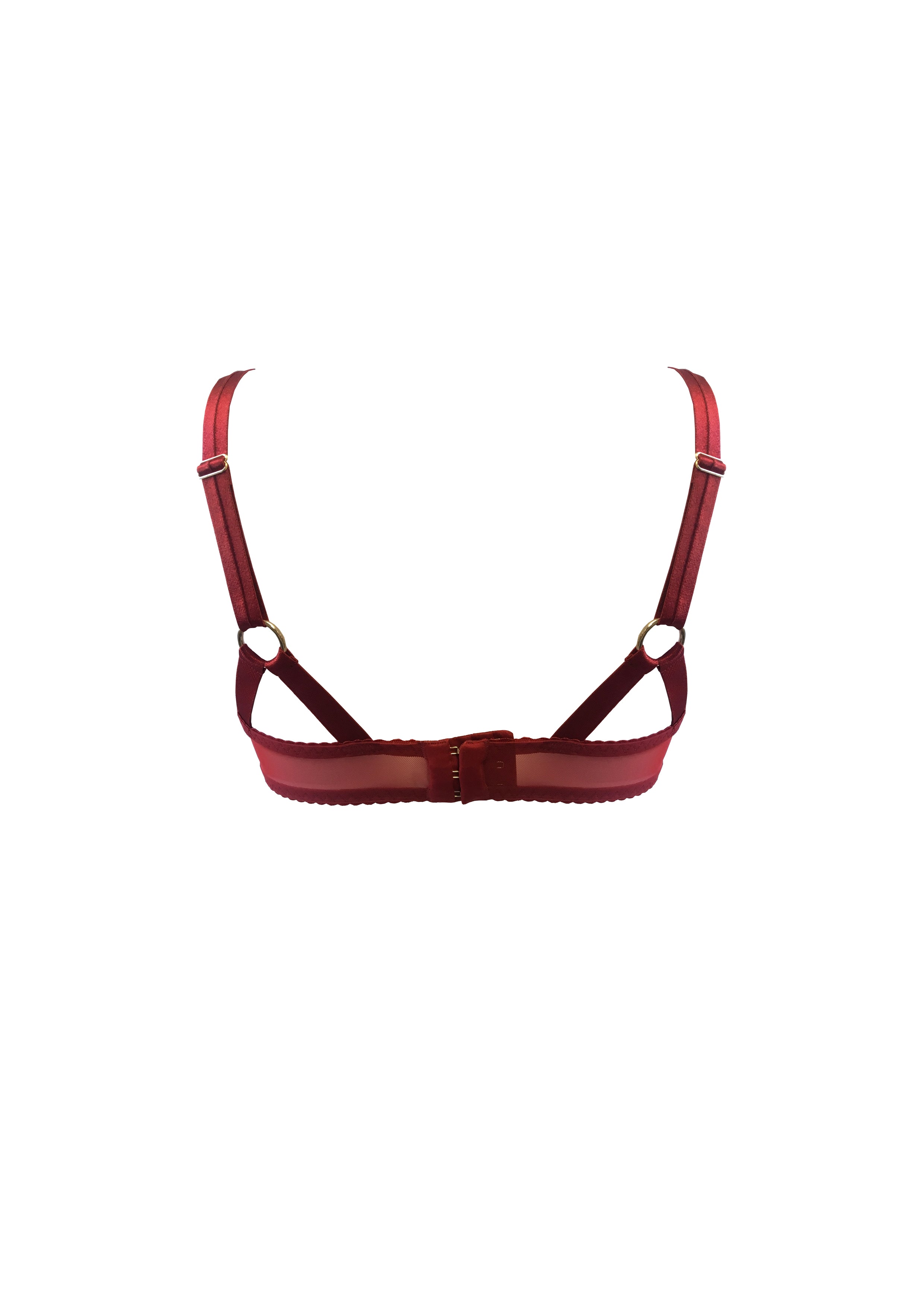 Bordelle Signature Wireless Soft Mesh Red Bondage Belle Bra - House Of Huntington