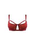 Bordelle Signature Wireless Soft Mesh Red Bondage Belle Bra - House Of Huntington