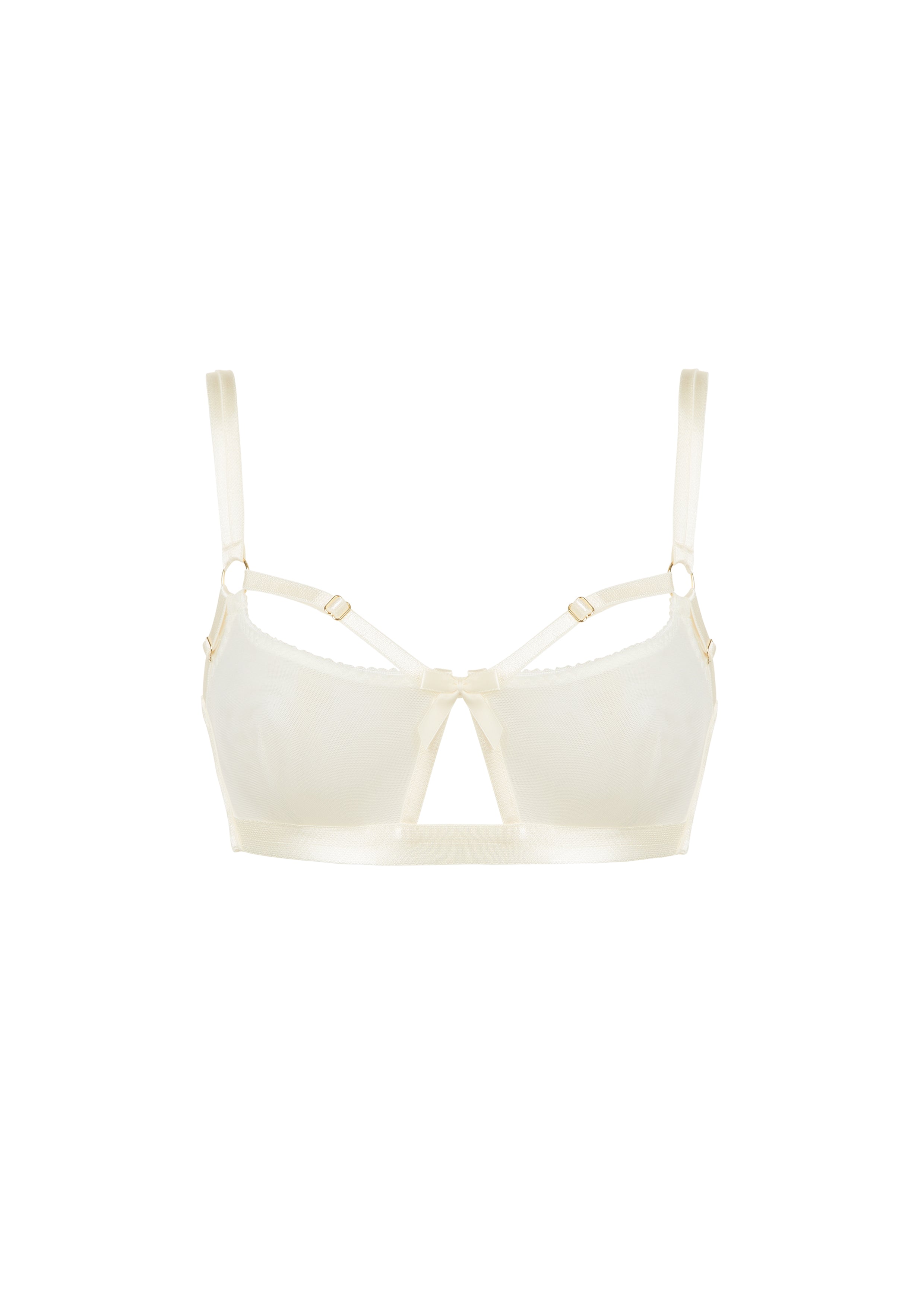 Bordelle Signature Wireless Soft Mesh Cream Bondage Belle Bra - House Of Huntington