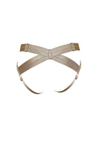 Bordelle Signature Satin Bondage Harness Open Back Caramel Brief - House Of Huntington