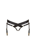Bordelle Signature Satin Bondage Harness Open Back Black Brief - House Of Huntington