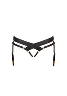 Bordelle Signature Satin Bondage Harness Open Back Black Brief - House Of Huntington