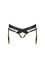 Bordelle Signature Satin Bondage Harness Open Back Black Brief - House Of Huntington