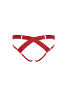 Bordelle Signature Satin Bondage Harness Open Back Red Brief - House Of Huntington