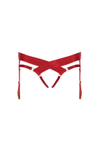 Bordelle Signature Satin Bondage Harness Open Back Red Brief - House Of Huntington