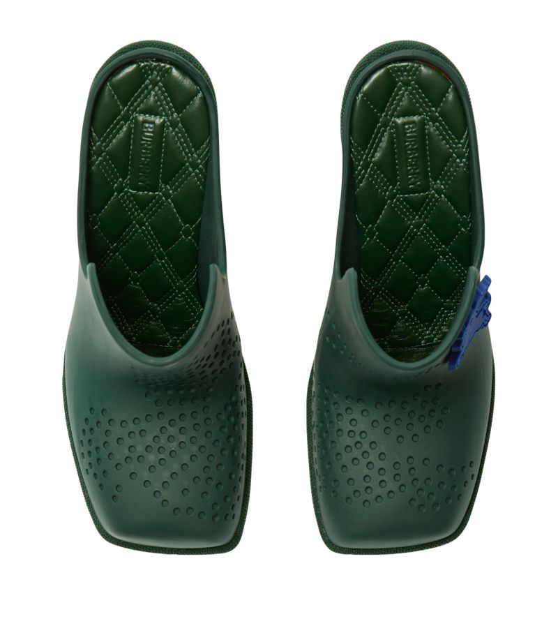 Burberry Rubber Highland Mules Green