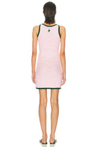 Casablanca Tennis Club Pink Knit Mouline Logo Patch Mini Crochet Dress