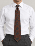 Drake’s Michael J Drake Brown Paisley Print Tie