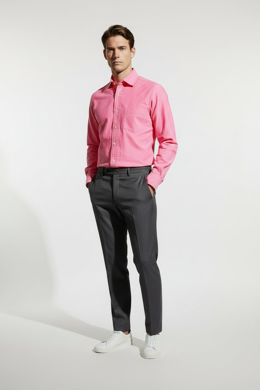 Drake's Pink Spread Collar Button Down Shirt - House Of Huntington