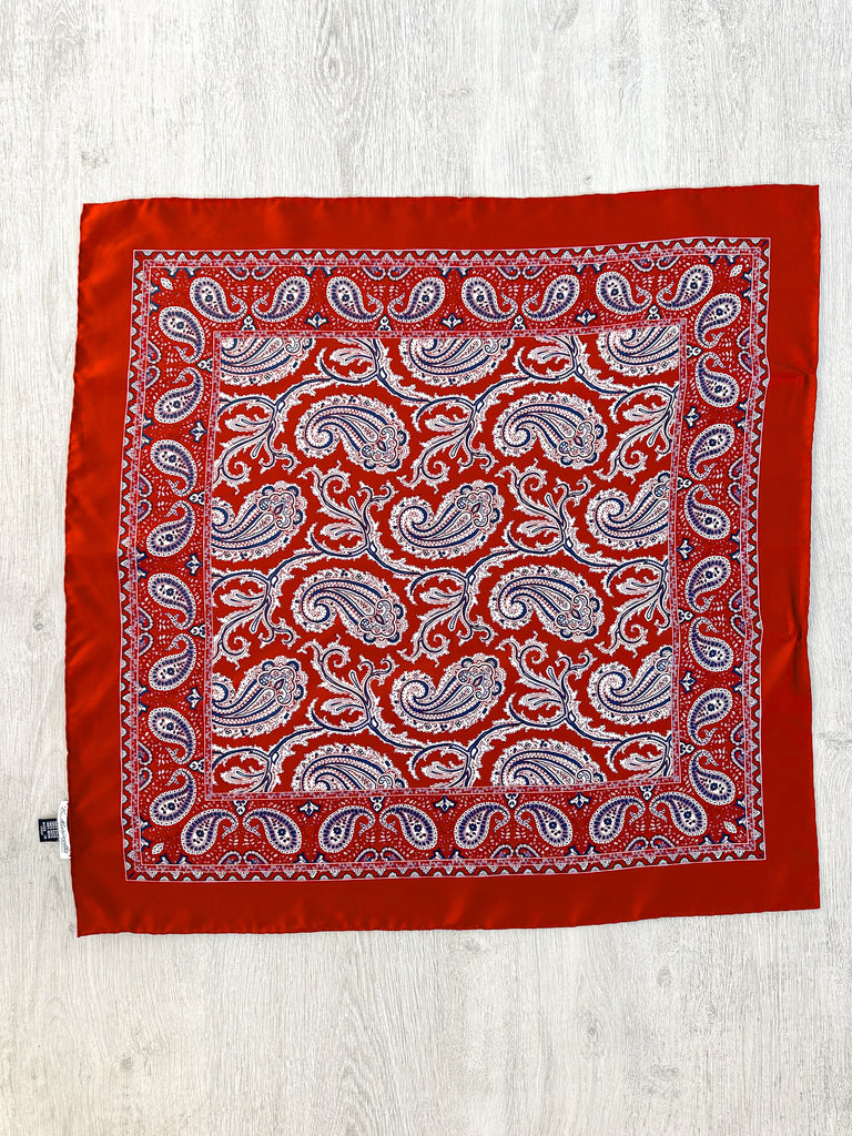 E Marinella Red Paisley Silk Scarf - House Of Huntington