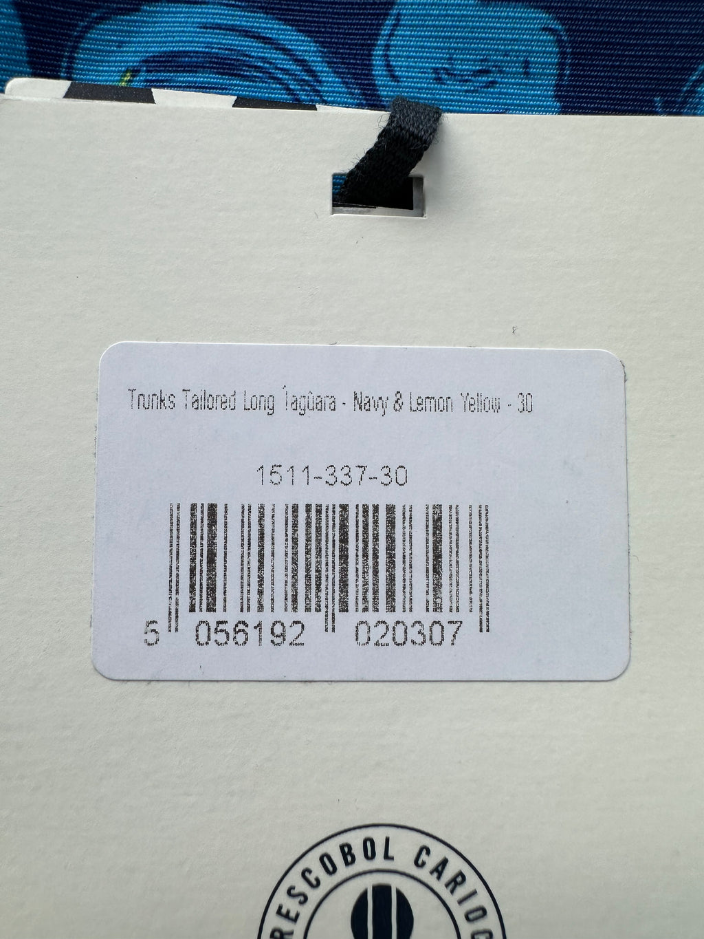 Frescobal Carioca Tailored Long Swim Shorts Trunks In Navy & Lemon