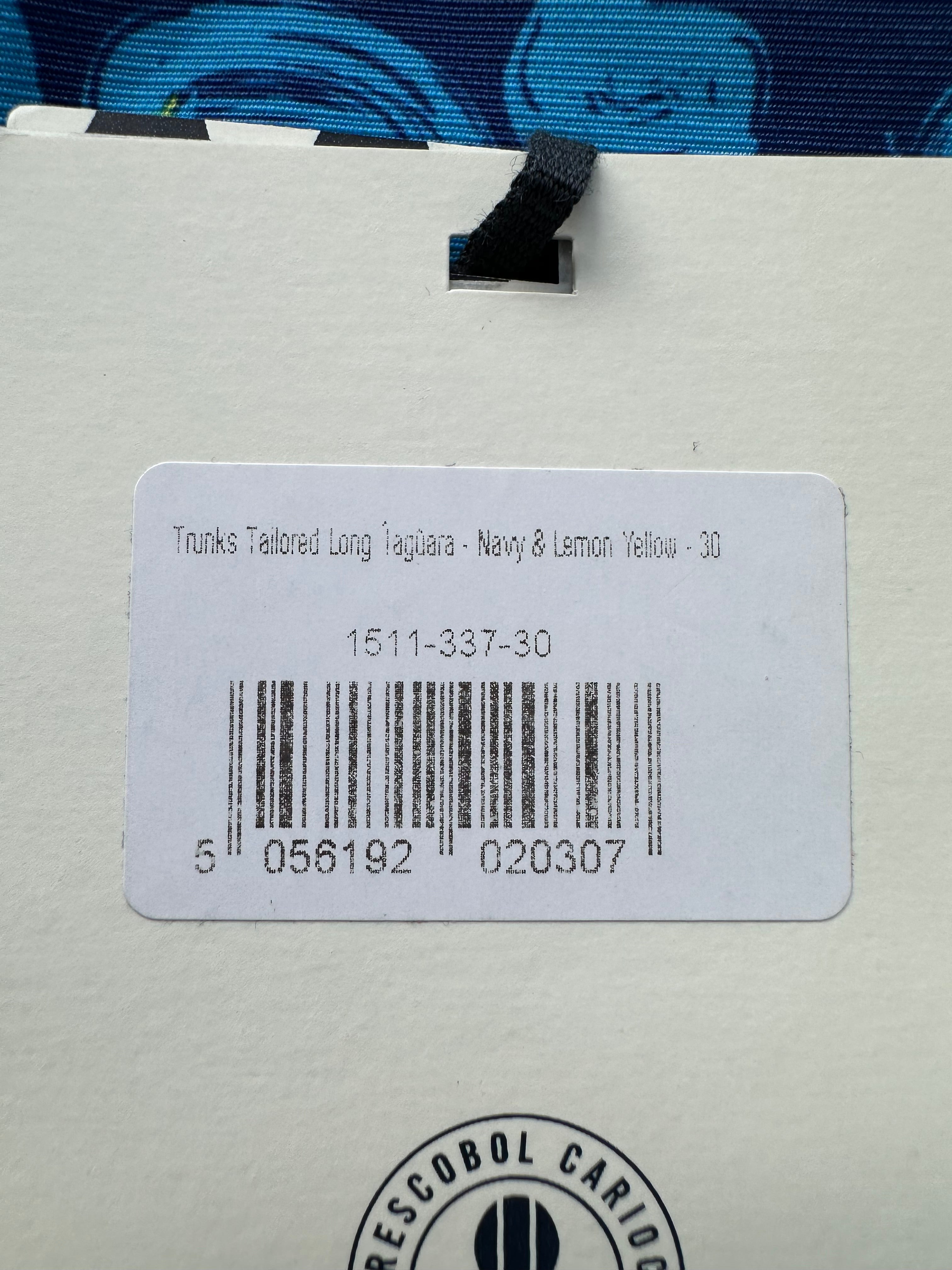 Frescobal Carioca Tailored Long Swim Shorts Trunks In Navy & Lemon