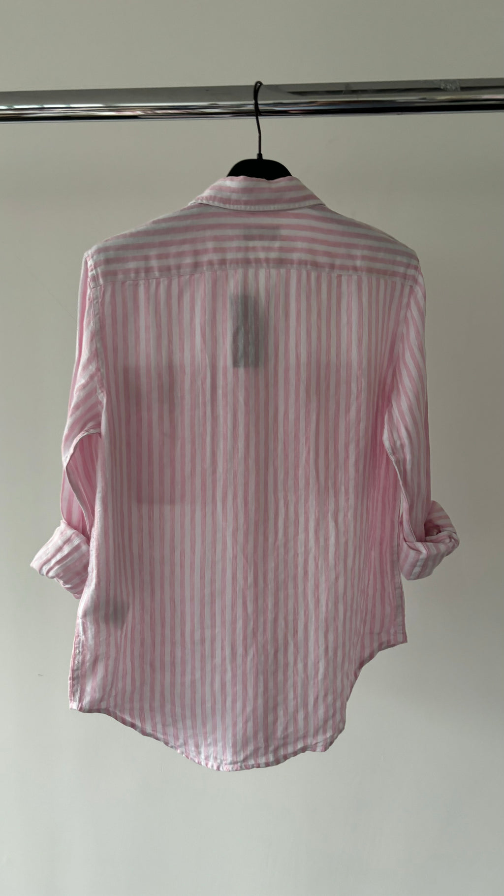 POLO RALPH LAUREN Pink Striped Linen Summer Button-Up Shirt