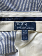 Ralph Lauren Polo Seersucker Trousers In Blue White Striped