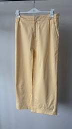 SIGNORE.  The Label Giacomo Front Split Woven Butter Yellow Midi Skirt