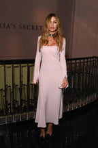 16ARLINGTON Leith Leather Buckle Detail Strap Pink Midi Dress - House Of Huntington