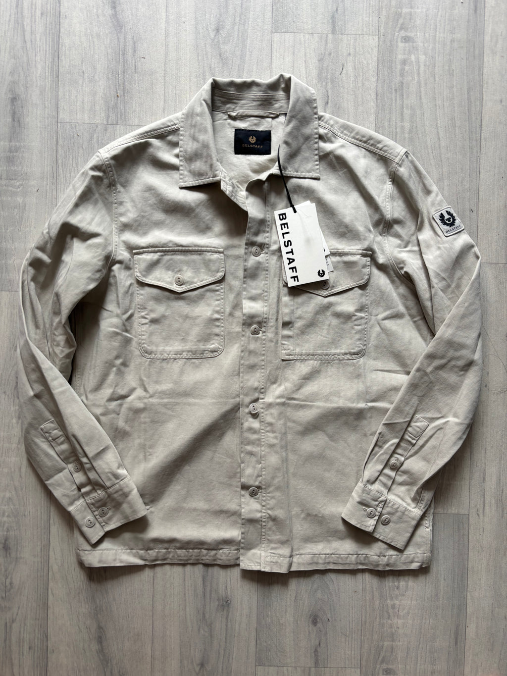 Belstaff Cotton Overshirt Jacket In Stone