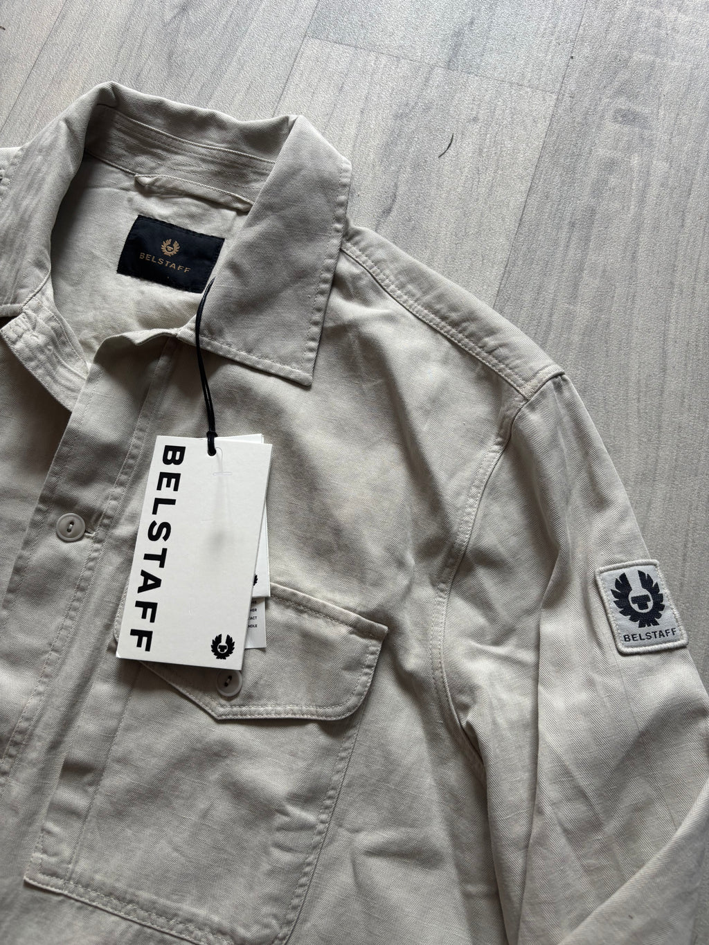 Belstaff Cotton Overshirt Jacket In Stone