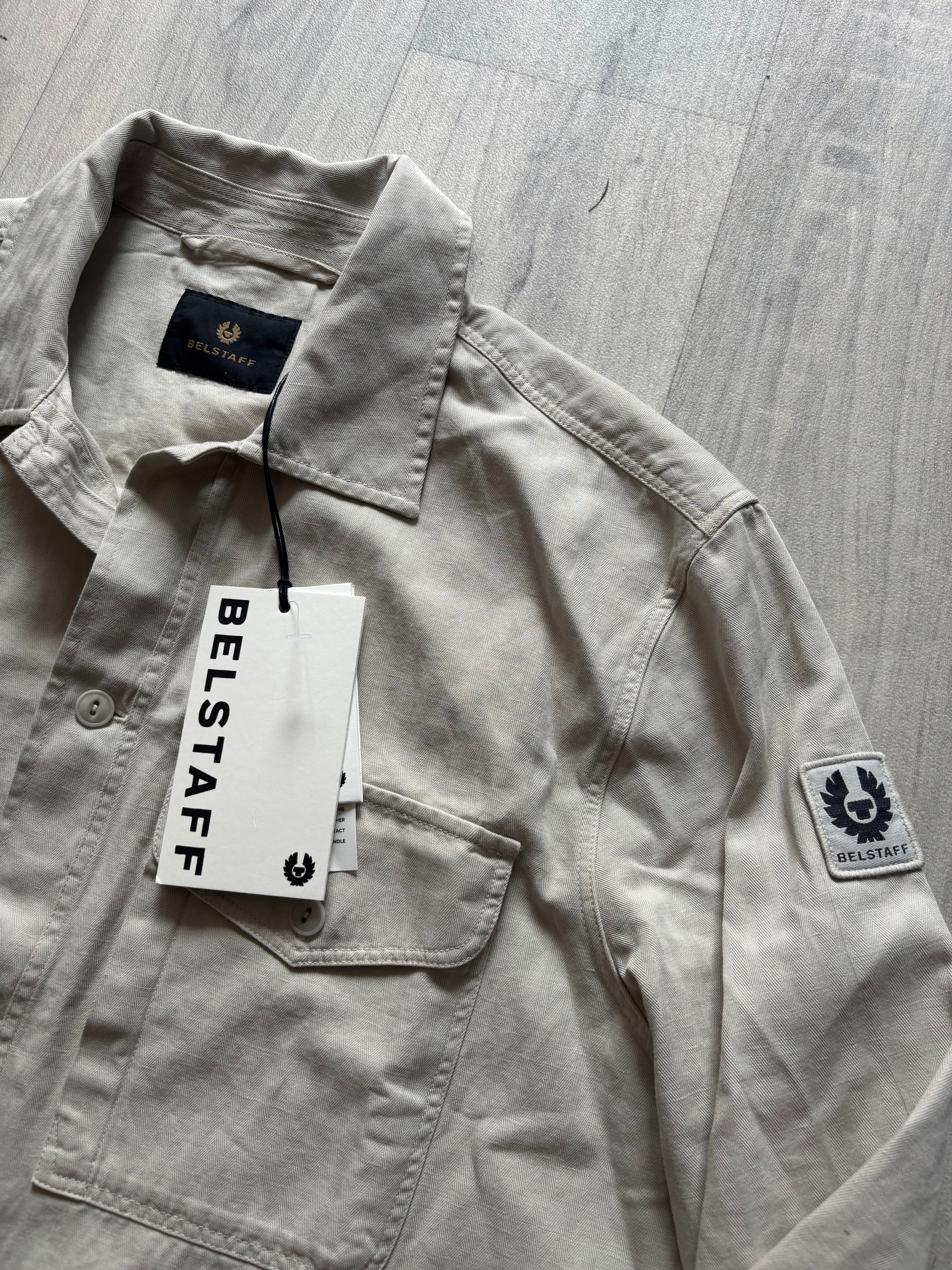 Belstaff Cotton Overshirt Jacket In Stone
