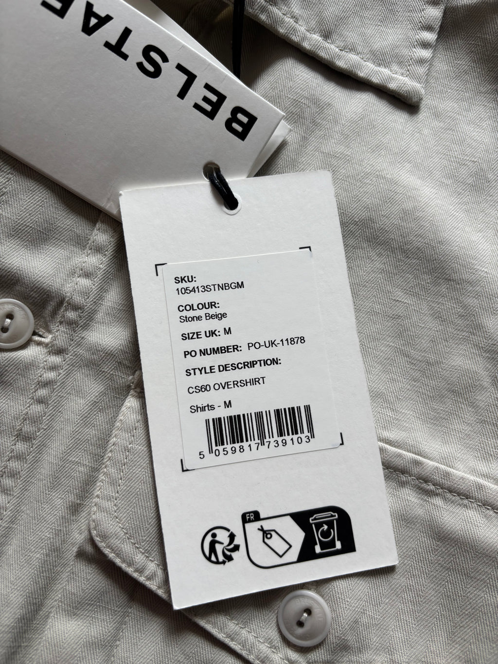 Belstaff Cotton Overshirt Jacket In Stone