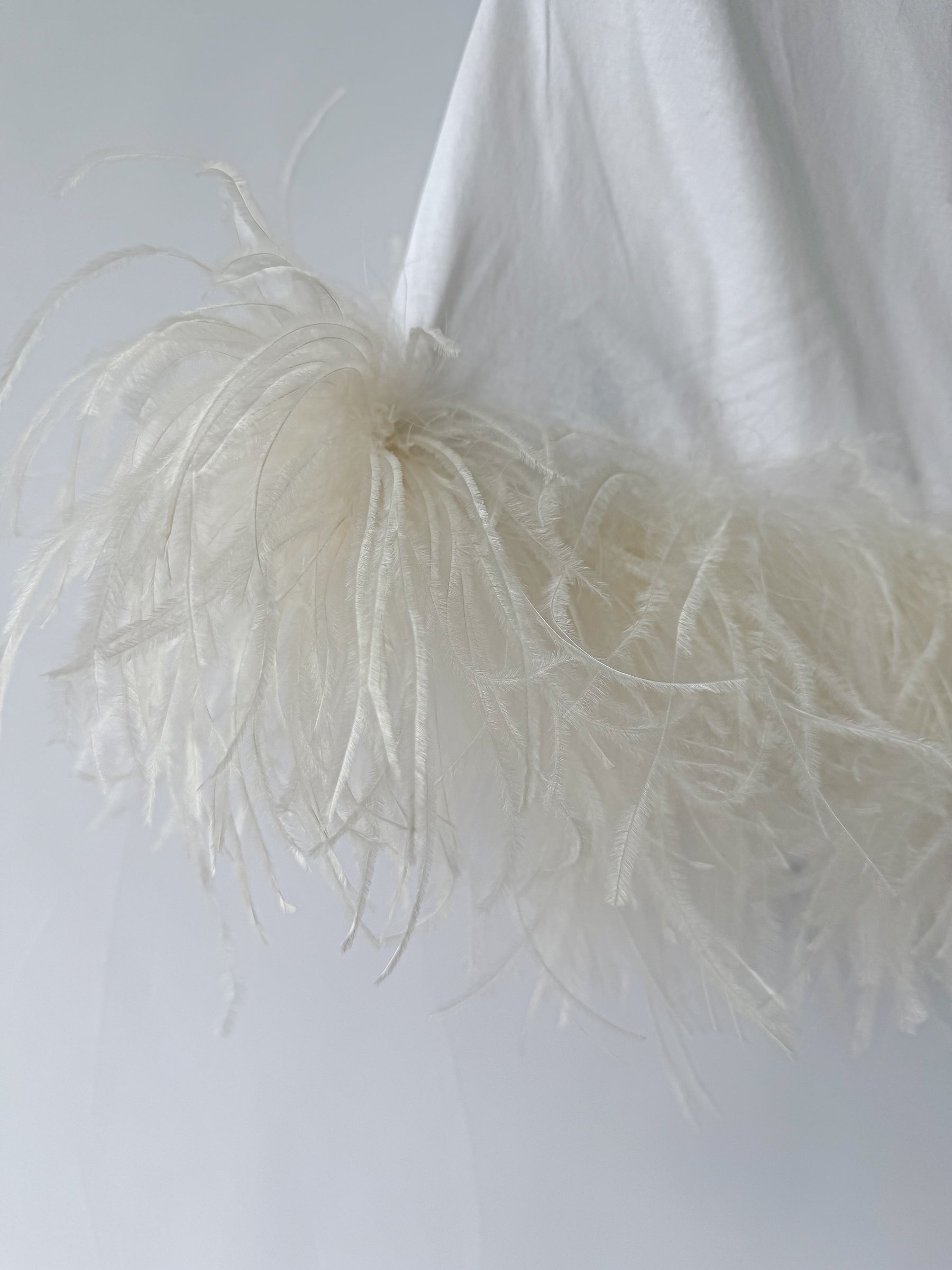 Valentino Garavani White Feather Trim Crop Top