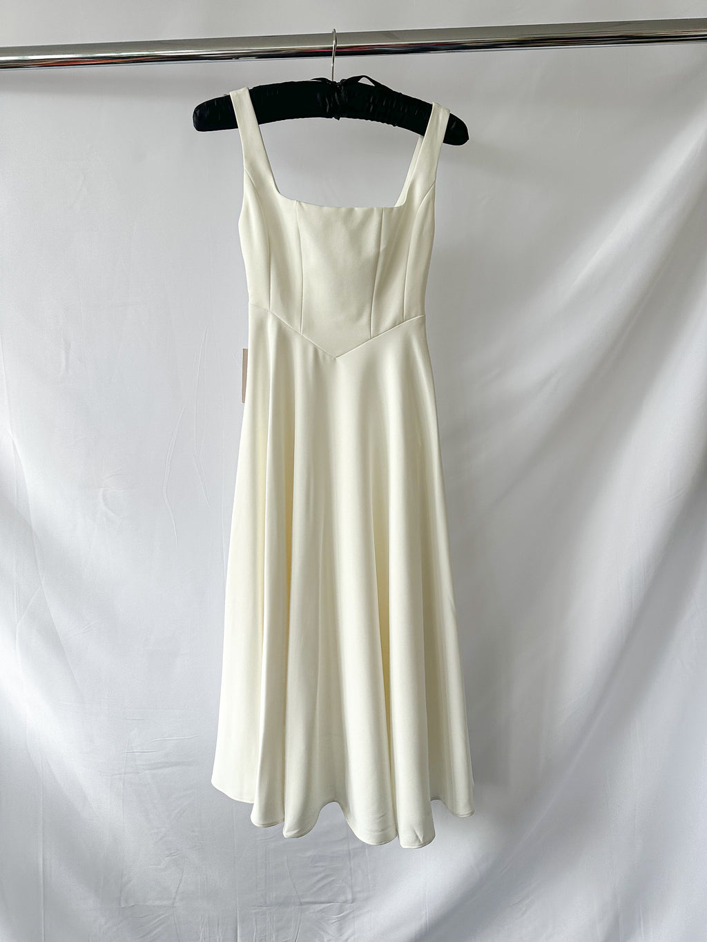 Odd Muse White Square Neck The Ultimate Muse High Waist Midi Dress