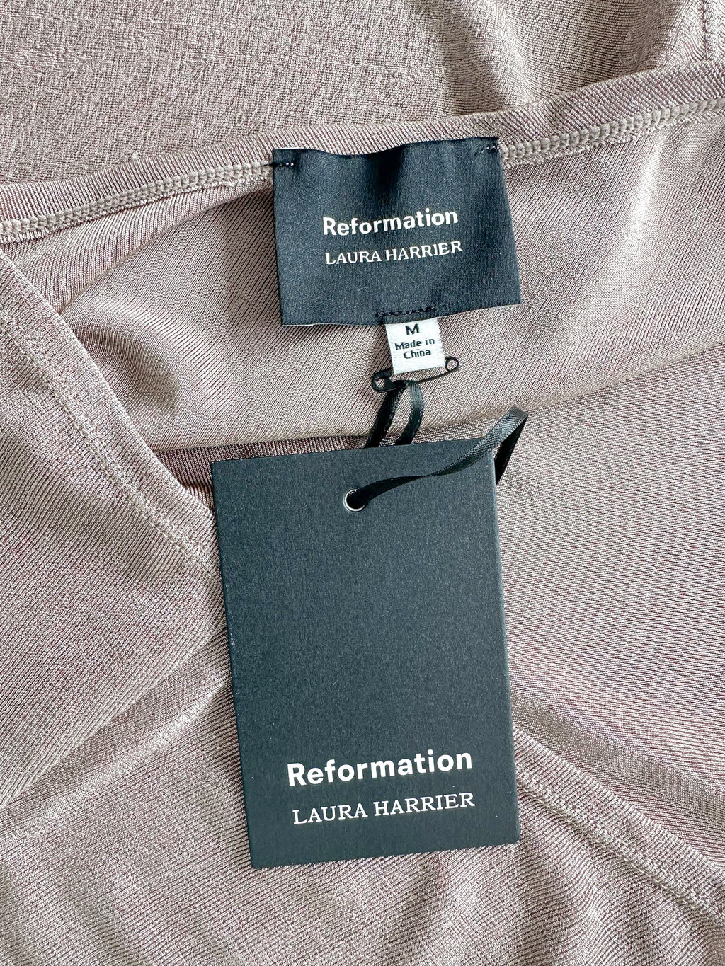 Reformation x Laura Harrier Taupe Maddie Knit One Shoulder Top