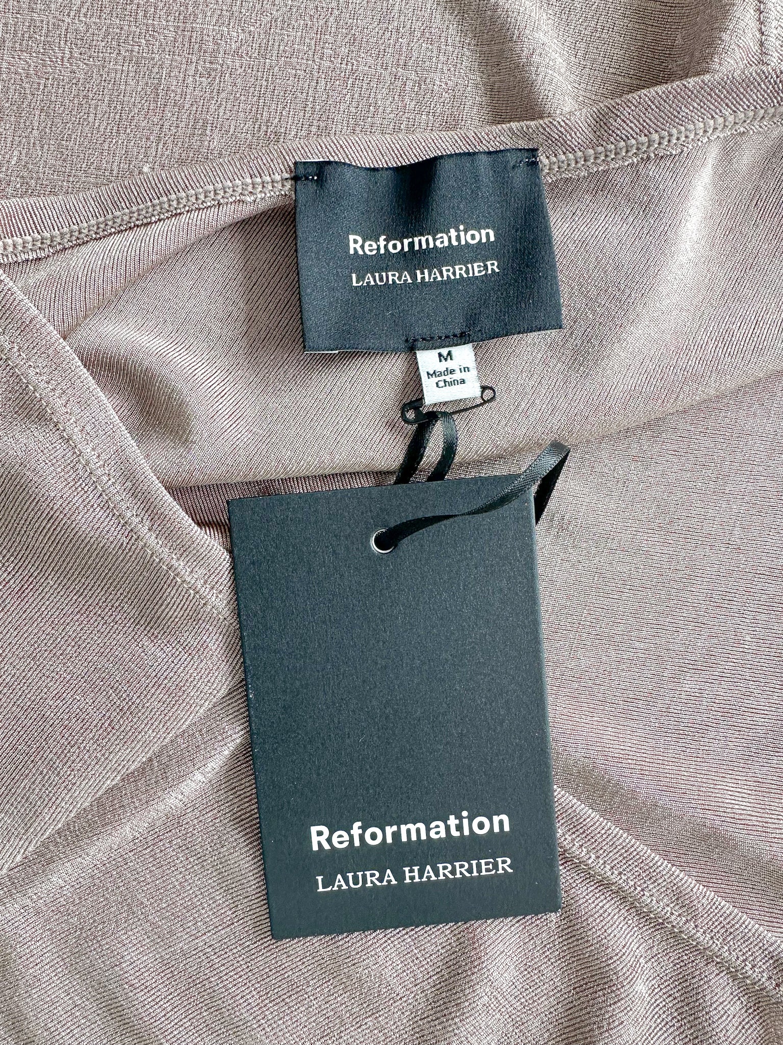 Reformation x Laura Harrier Taupe Maddie Knit One Shoulder Top