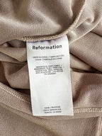 Reformation x Laura Harrier Taupe Maddie Knit One Shoulder Top