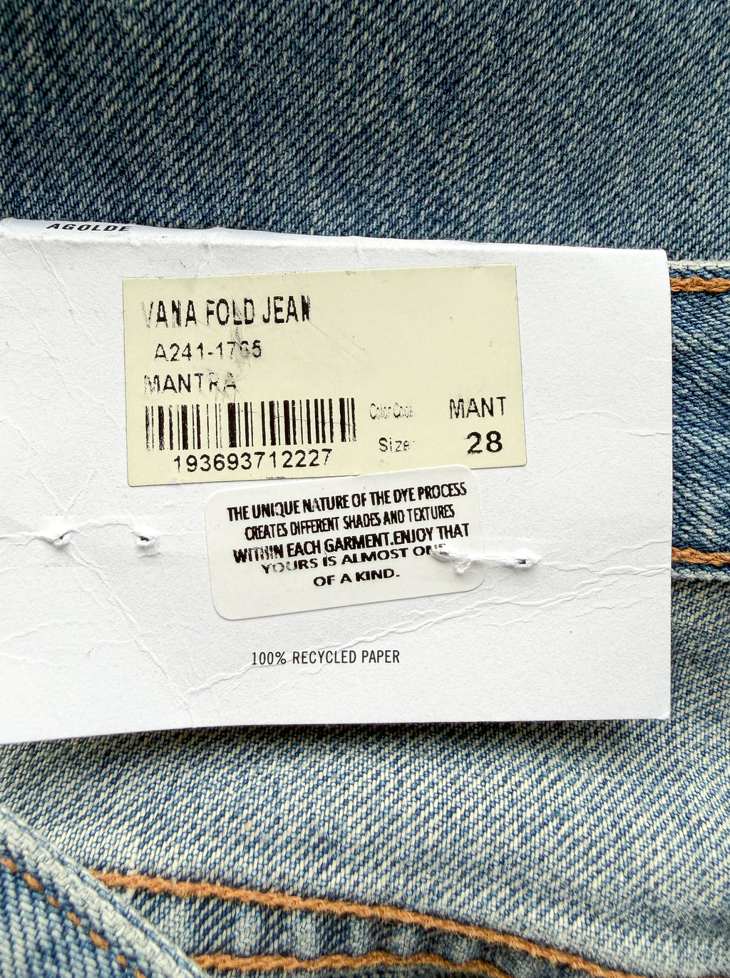 Agolde Vana Denim Foldover Jeans