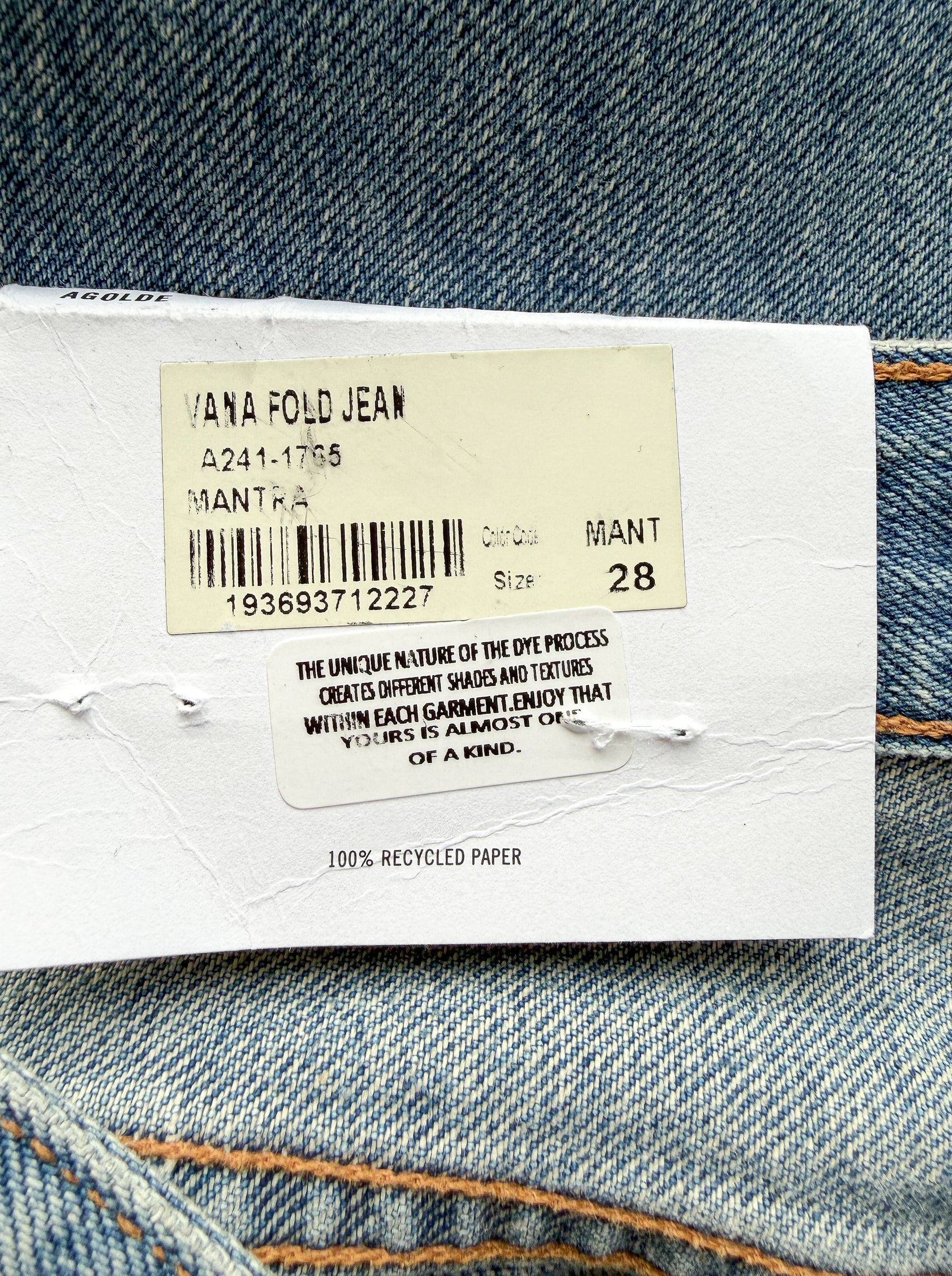 Agolde Vana Denim Foldover Jeans