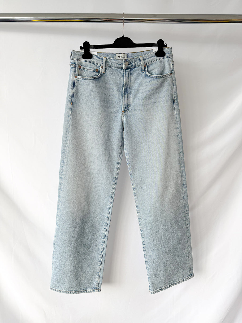 Agolde Harper Light Blue Denim Straight Leg Jeans
