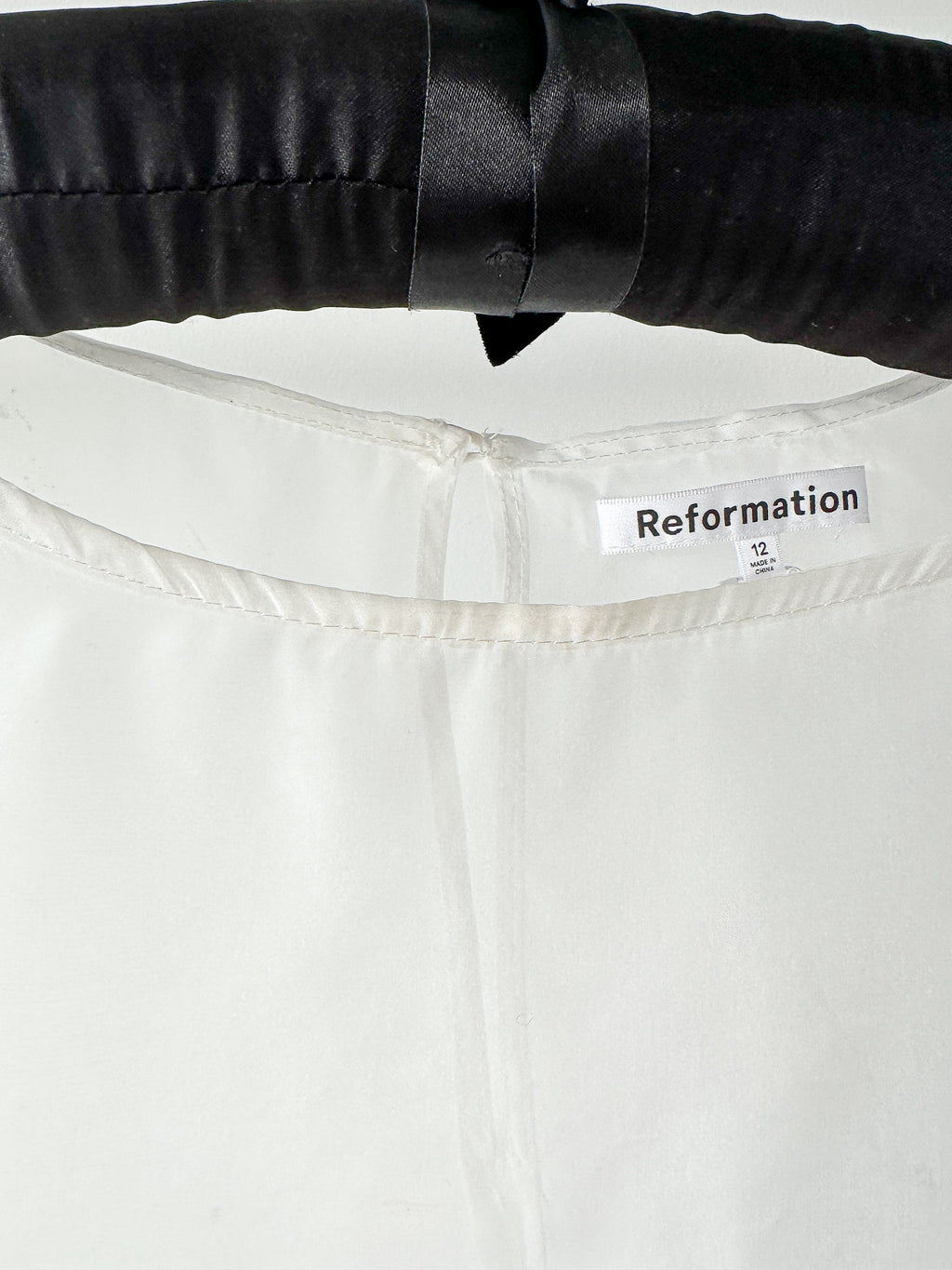 Reformation White Sheer Overlay Slip Mini Dress DEFECT