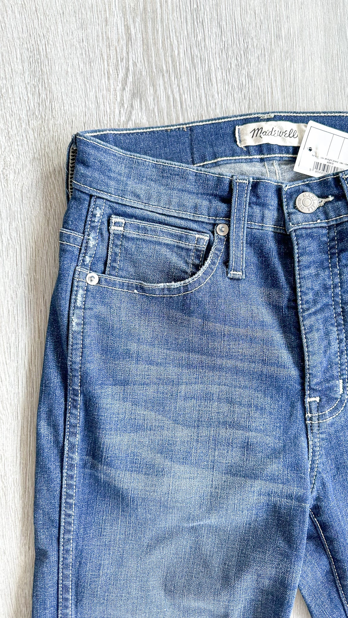 Madewell Slim Straight Denim Jeans Raw Hem Edition - House Of Huntington