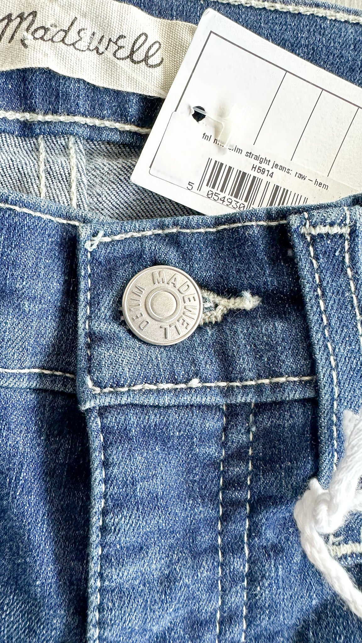 Madewell Slim Straight Denim Jeans Raw Hem Edition - House Of Huntington