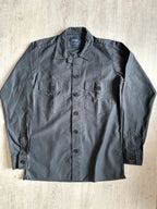 Drake's Navy Blue Two Pocket Heavy Structured Over Shirt Jacket - House Of Huntington