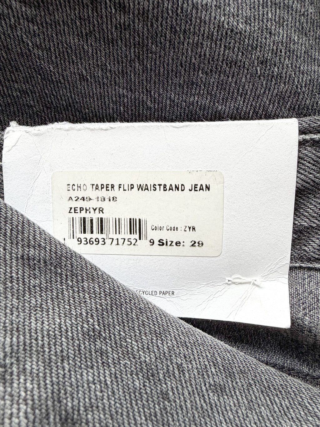 Agolde Echo Taper Leg Foldover Waist Denim Jeans