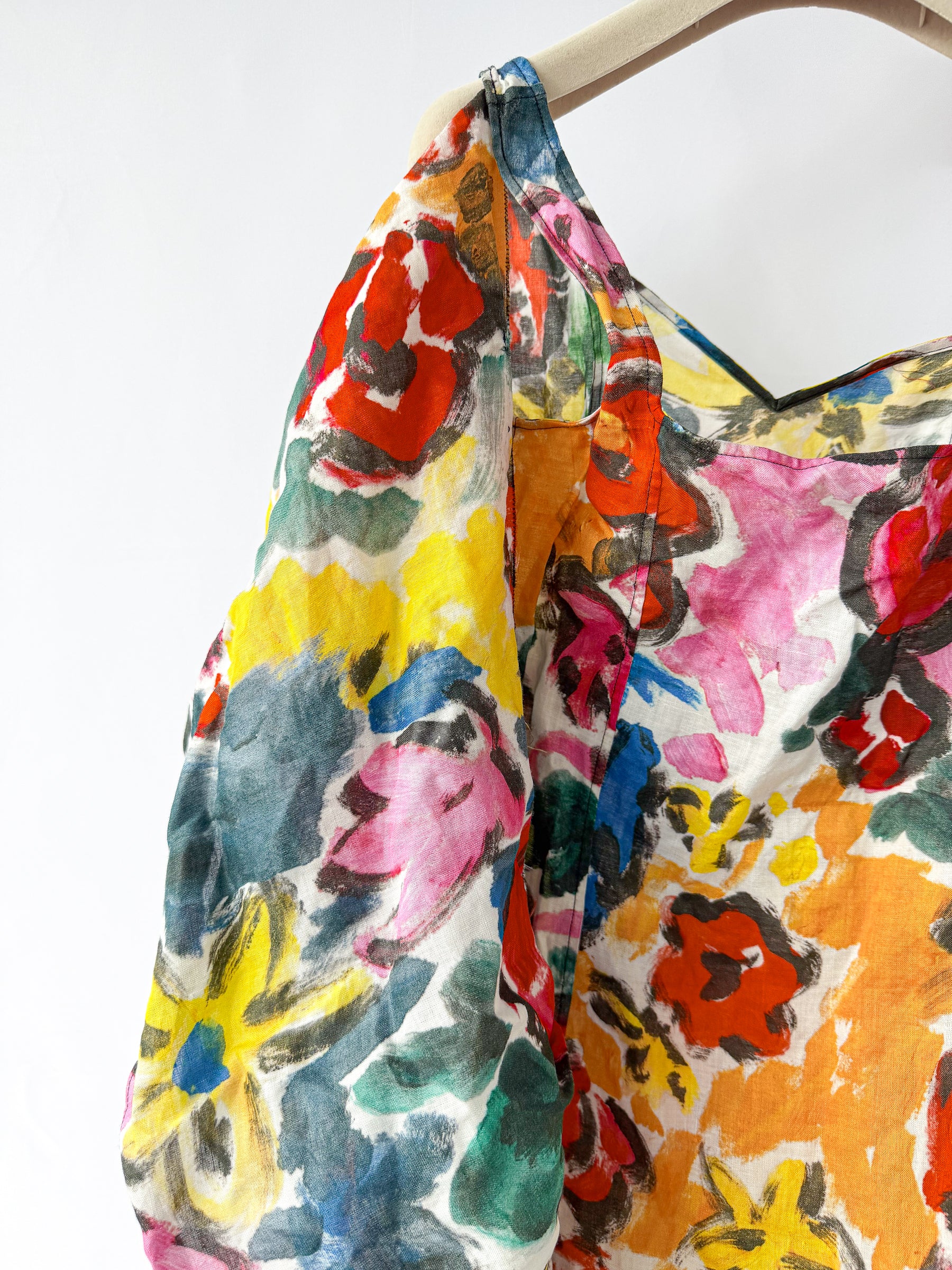 Marni Asymmetric Ruffled Floral Print Midi Dress