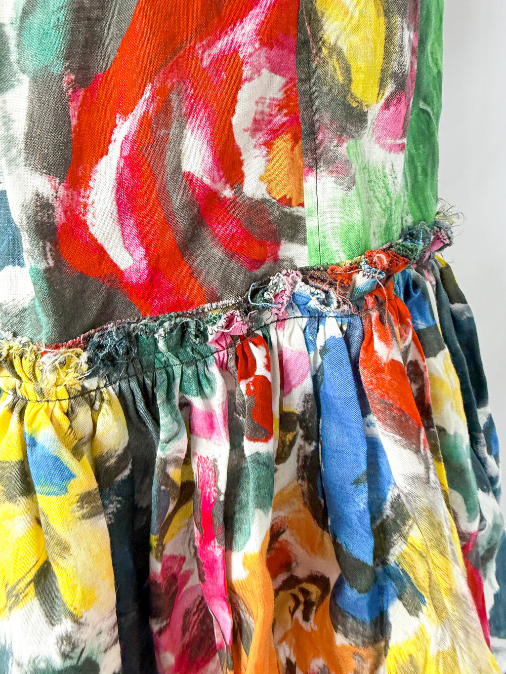 Marni Asymmetric Ruffled Floral Print Midi Dress