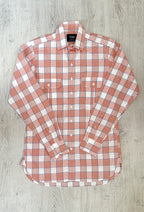 Drake's Check Red White Double Pocket Cotton Shirt - House Of Huntington