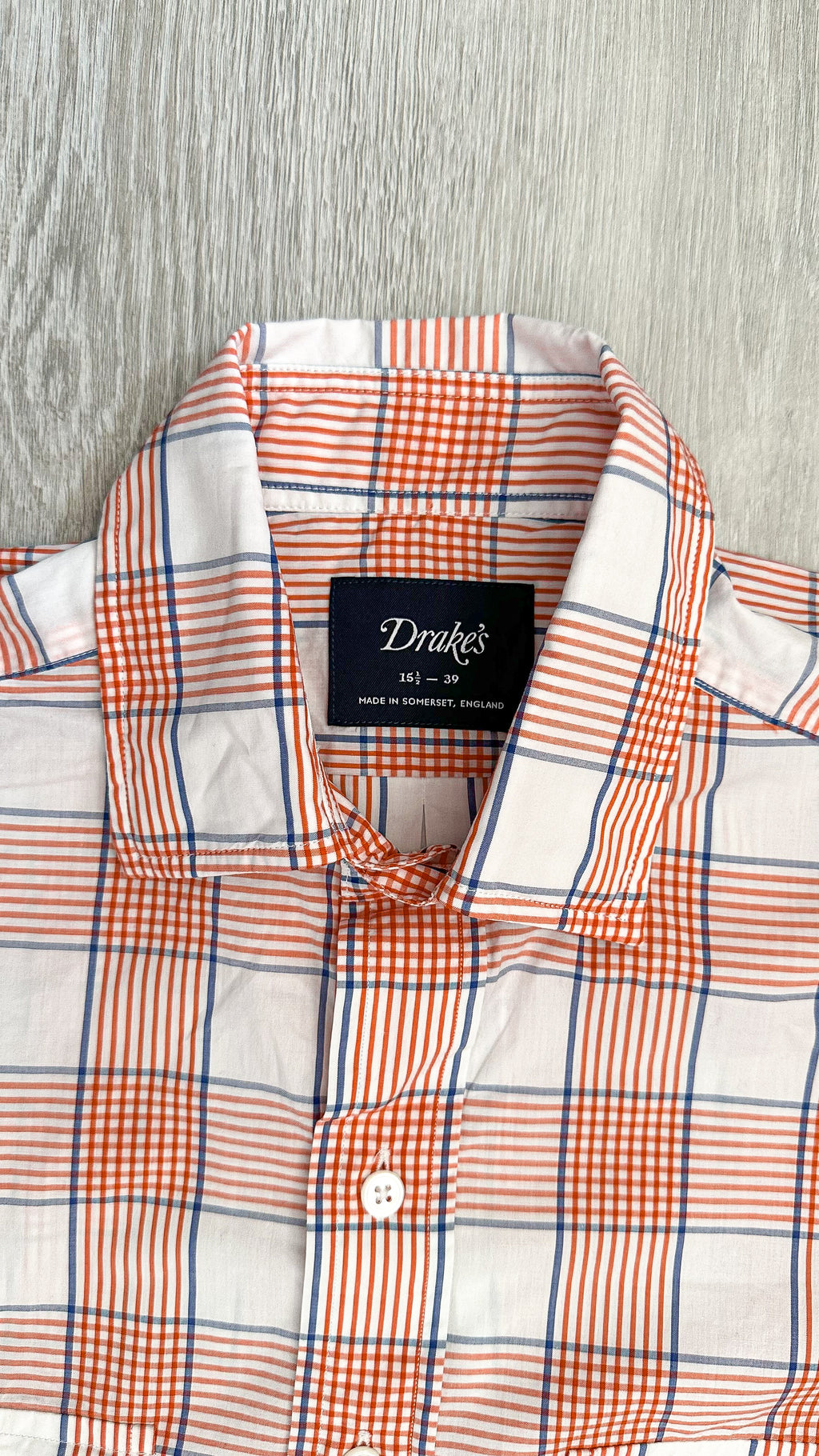 Drake's Check Red White Double Pocket Cotton Shirt - House Of Huntington