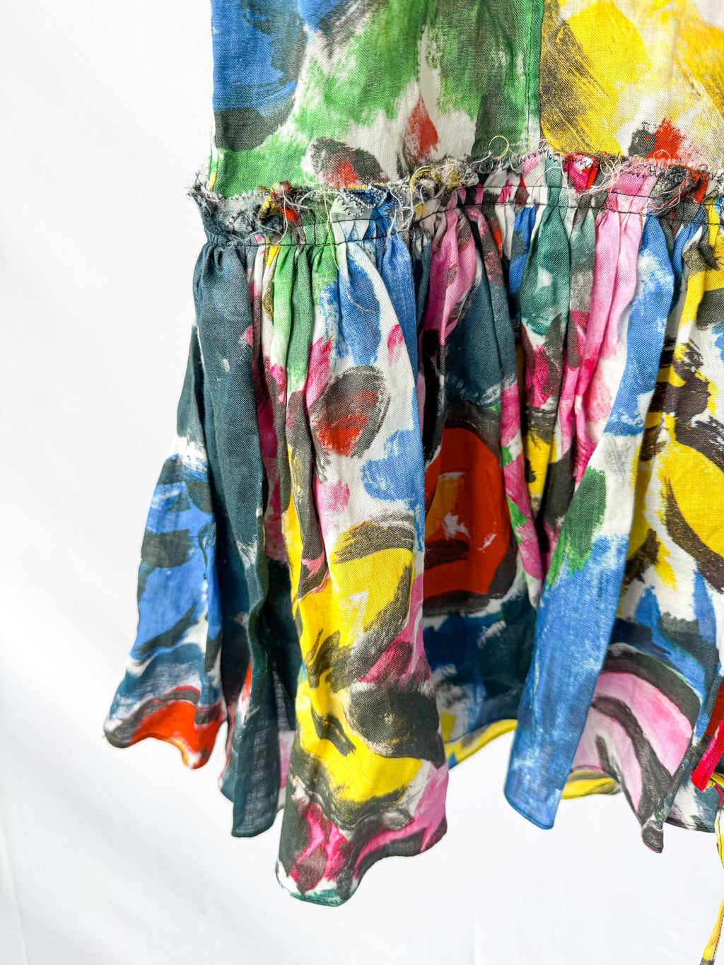 Marni Asymmetric Ruffled Floral Print Midi Dress