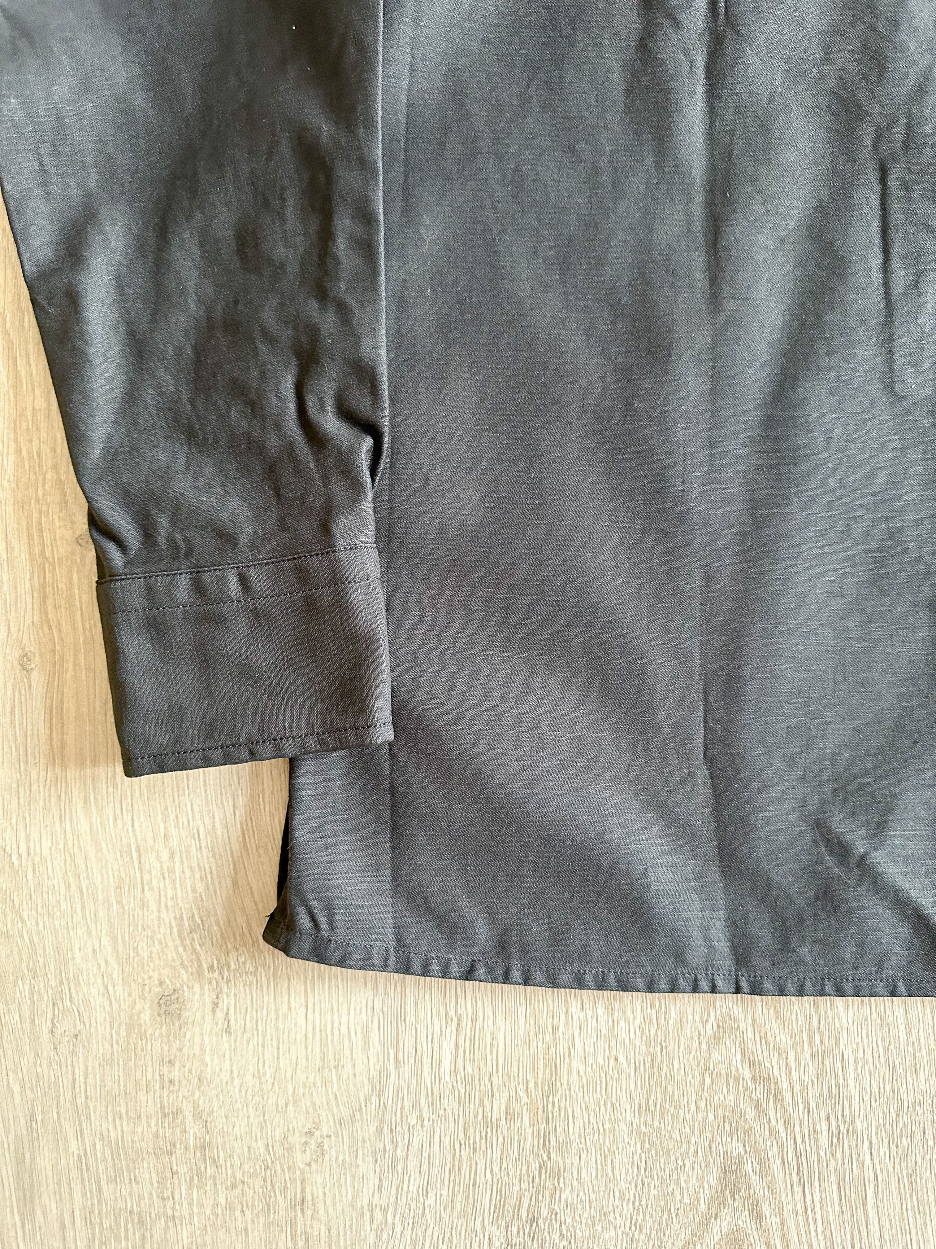 Drake's Navy Blue Two Pocket Heavy Structured Over Shirt Jacket - House Of Huntington