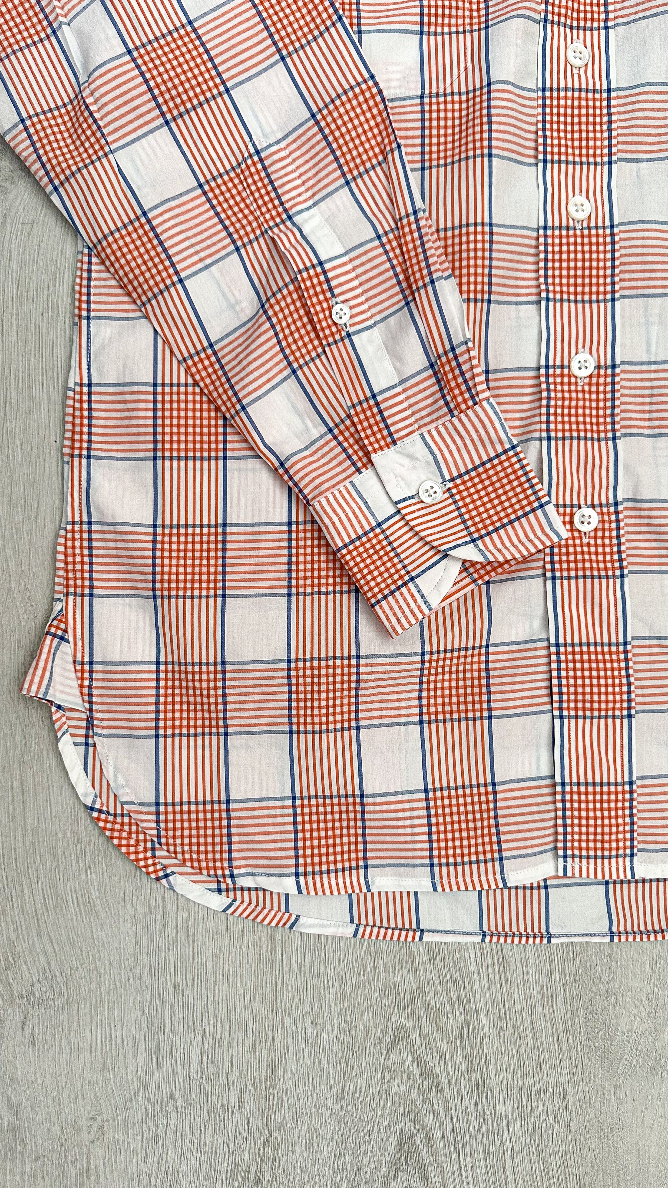 Drake's Check Red White Double Pocket Cotton Shirt - House Of Huntington