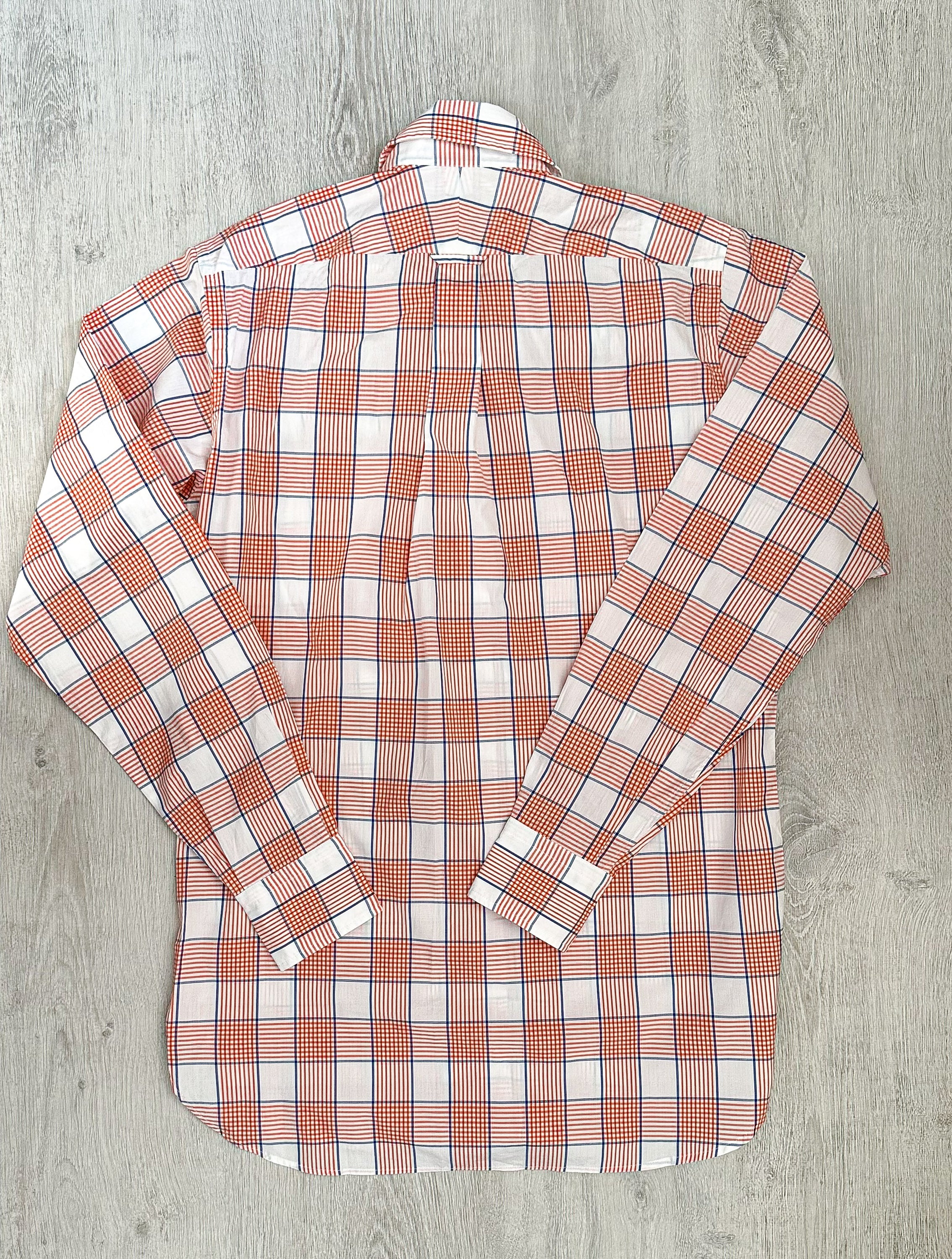 Drake's Check Red White Double Pocket Cotton Shirt - House Of Huntington