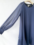 Sportmax by Max Mara Blue Chiffon Sheer Long Sleeve Dress